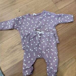 Quincy Mae Purple Floral Kids Matching Set